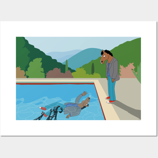 The Drowning Narcissus - Bojack Horseman fanart Wall Art by MarkMcLaughlin